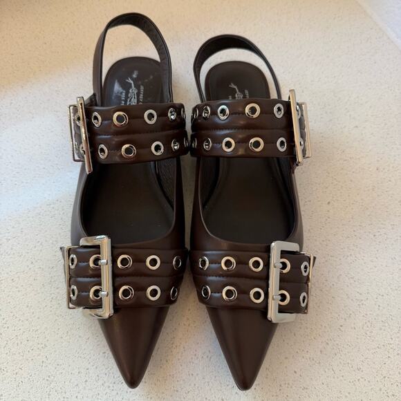 NEW Jeffrey Campbell Lilly Buckle Slingback Flats - Picture 4 of 7